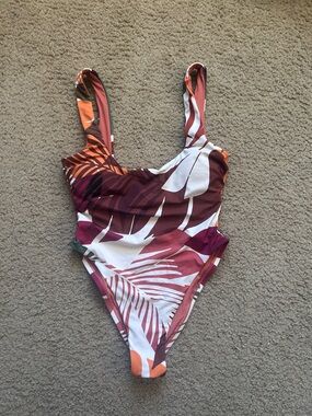 Vitamin A Muted Palm Print One Piece Swimsuit